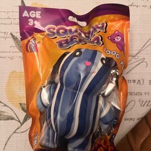 New unopened TikTok viral Blue and White Striped Squishy Bear Toy